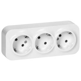 TODO IP20 falon kívüli 3x 2P+F csatlakozóaljzat, 16 A, fehér
