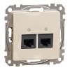 ÚJ SEDNA 2xRJ45 Cat5e UTP aljzat, bézs 