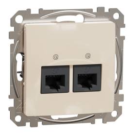 ÚJ SEDNA 2xRJ45 Cat5e UTP aljzat, bézs