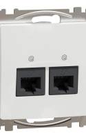 ÚJ SEDNA 2xRJ45 Cat5e UTP aljzat, fehér