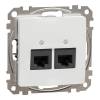 ÚJ SEDNA 2xRJ45 Cat5e UTP aljzat, fehér 