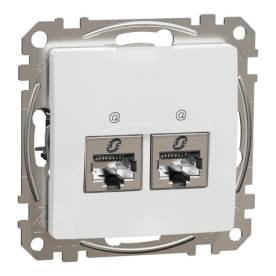ÚJ SEDNA 2xRJ45 Cat6 STP aljzat, fehér