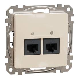 ÚJ SEDNA 2xRJ45 Cat6 UTP aljzat, bézs