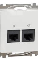 ÚJ SEDNA 2xRJ45 Cat6 UTP aljzat, fehér