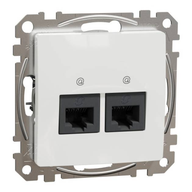 ÚJ SEDNA 2xRJ45 Cat6 UTP aljzat, fehér 