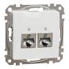 ÚJ SEDNA 2xRJ45 Cat6A STP aljzat, fehér 