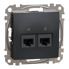 ÚJ SEDNA 2xRJ45 Cat6A UTP aljzat, antracit