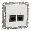 ÚJ SEDNA 2xRJ45 Cat6A UTP aljzat, fehér 