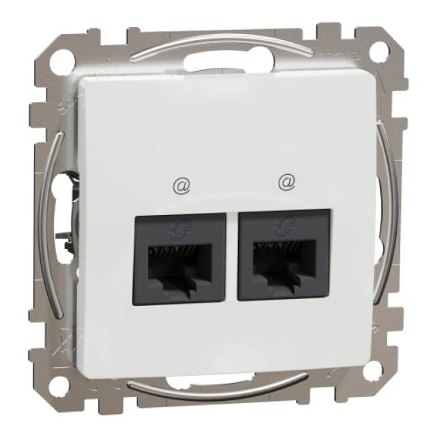 ÚJ SEDNA 2xRJ45 Cat6A UTP aljzat, fehér 