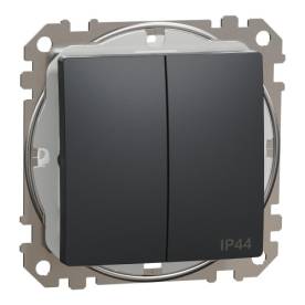 ÚJ SEDNA Csillárkapcsoló, rugós bekötés, 10AX, IP44, antracit