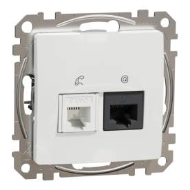 ÚJ SEDNA RJ11/RJ45 Cat6 UTP kombinált aljzat, fehér
