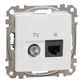 ÚJ SEDNA TV/RJ45 Cat6 UTP kombinált aljzat, fehér