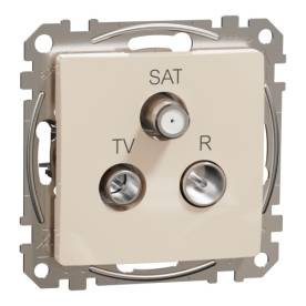 ÚJ SEDNA TV/R/SAT aljzat, végzáró, 4 dB, bézs