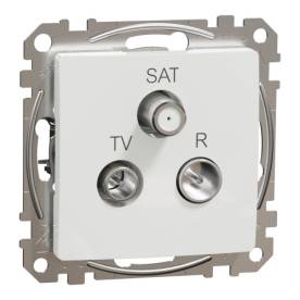 ÚJ SEDNA TV/R/SAT aljzat, végzáró, 4 dB, fehér