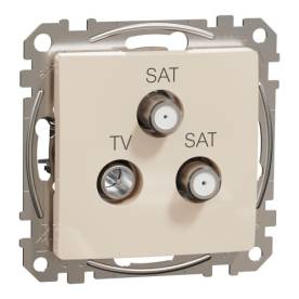 ÚJ SEDNA TV/SAT/SAT aljzat, végzáró, 4 dB, bézs