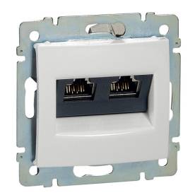 Valena 2xRJ45 Cat6A STP aljzat, fehér