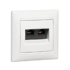 Valena 2xRJ45 LCS2 Cat6 STP aljzat, elefántcsont