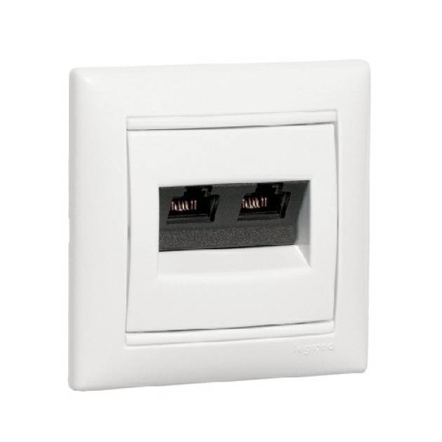 Valena 2xRJ45 LCS2 Cat6 STP aljzat, elefántcsont 