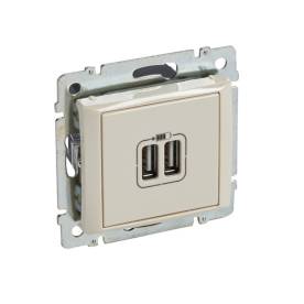 Valena 2xUSB töltő aljzat, 1500 mA, elefántcsont