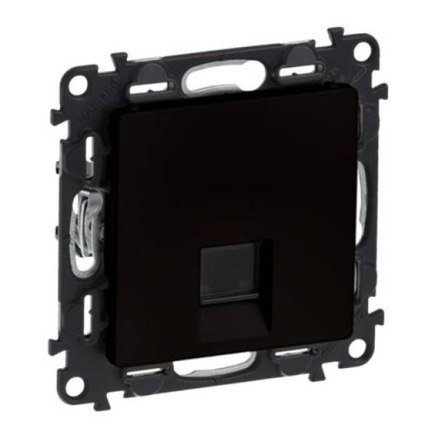 Valena Life 1xRJ45 Cat. 6 UTP csatlakozóaljzat mechanizmus burkolattal, fekete 