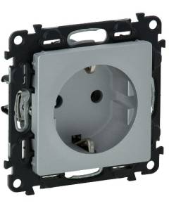 Valena Life 2P+F csatlakozóaljzat biztonsági zsaluval, csavaros vezetékbekötésse