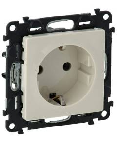 Valena Life 2P+F csatlakozóaljzat biztonsági zsaluval, csavaros vezetékbekötésse