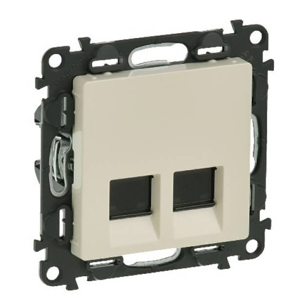 Valena Life 2xRJ45 Cat. 5e FTP csatlakozóaljzat  elefántcsont 