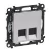 Valena Life 2xRJ45 Cat. 6 STP csatlakozóaljzat  alumínium 