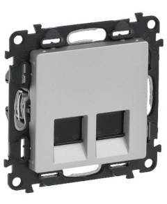 Valena Life 2xRJ45 Cat. 6 UTP csatlakozóaljzat  alumínium