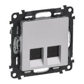 Valena Life 2xRJ45 Cat. 6 UTP csatlakozóaljzat  alumínium