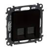 Valena Life 2xRJ45 Cat. 6 UTP csatlakozóaljzat mechanizmus burkolattal, fekete 