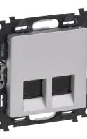 Valena Life 2xRJ45 Cat. 6A STP csatlakozóaljzat alumínium