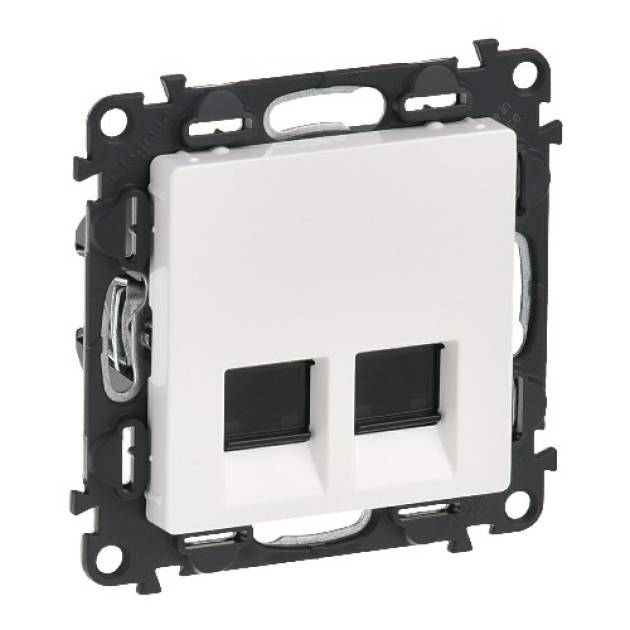 Valena Life 2xRJ45 Cat. 6A STP csatlakozóaljzat fehér 