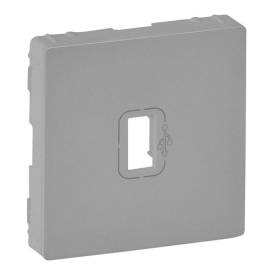 Valena Life elővezetékezett USB adatátviteli csatlakozóaljzat burkolat, alumíniu