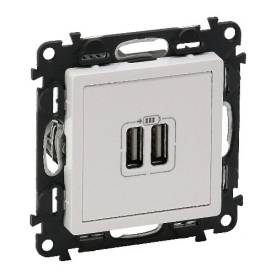 Valena Life kettős USB-A+A töltőaljzat, 5V - 3 A - 15 W, fehér