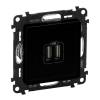 Valena Life kettős USB-A+A töltőaljzat, 5V - 3 A - 15 W, fekete 