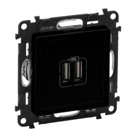 Valena Life kettős USB-A+A töltőaljzat, 5V - 3 A - 15 W, fekete