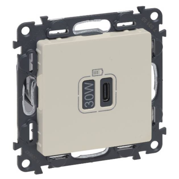 Valena Life USB-C Power Delivery töltőaljzat 30W, elefántcsont 
