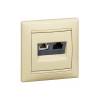 Valena RJ11+RJ45 Cat5e UTP kombinált aljzat elefántcsont 