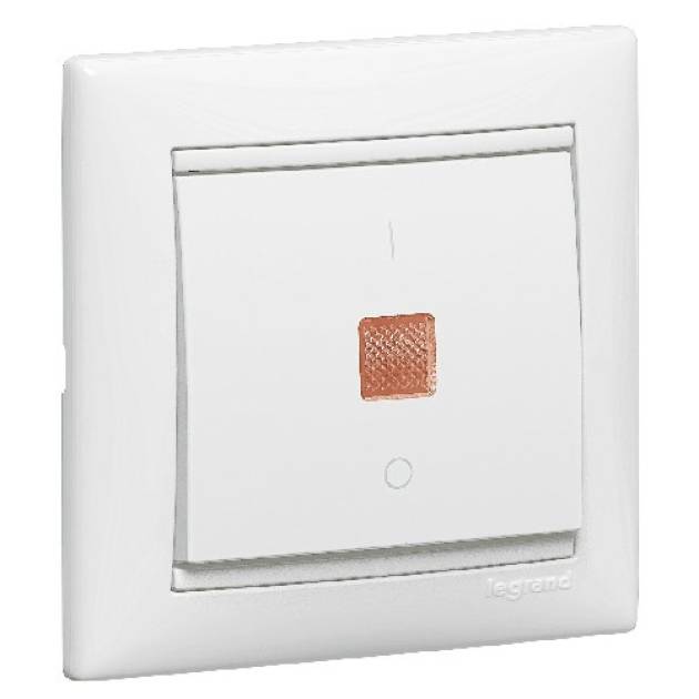 Valena váltókapcsoló jelzőfénnyel 16A, fehér