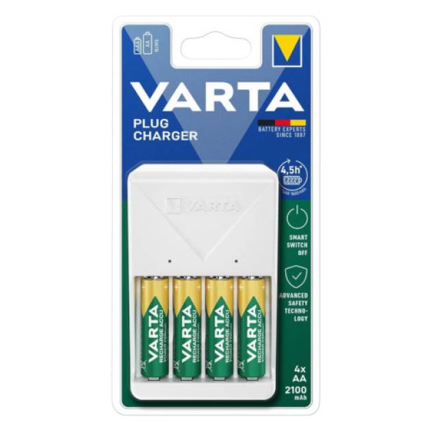 Varta Plug töltö + 4db AA 2100mAh 
