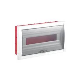 VIKO Kiselosztó, 18 modul, PE+N sínnel, füstszínű ajtóval, süllyesztett