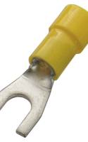 Villás saru DIN 46237 4-6,0mm2 6M/csavar villás-alakú PVC sárga réz ónozott SV6
